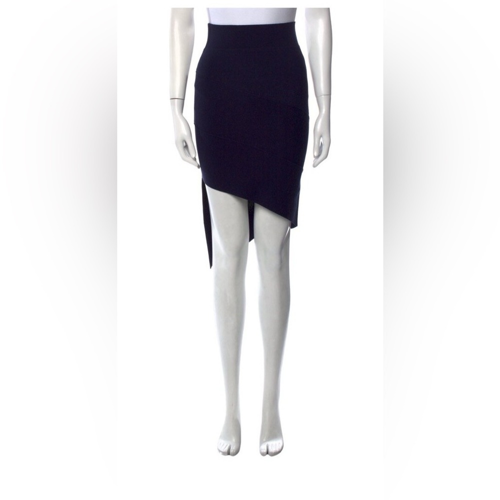 Opening Ceremony navy Asymmetrical knit Pencil Skirt